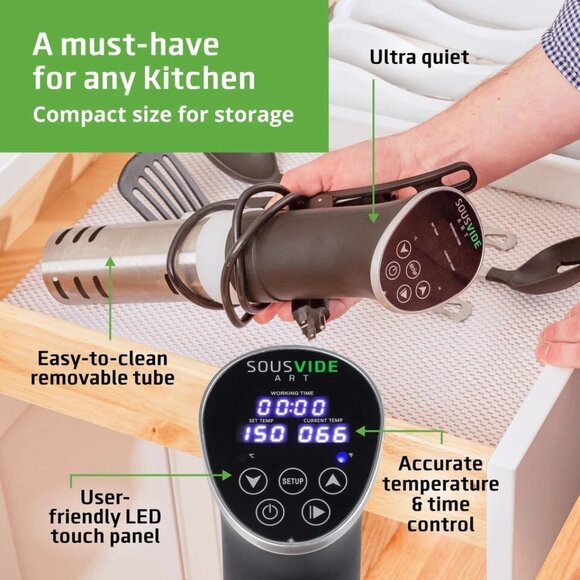 SOUSVIDE ART Cooker Kit - 1000W Sous Vide Immersion Circulator, 15 Vacuum Bag... - Picture 4 of 9